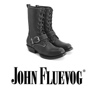 BRAND NEW - JOHN FLUEVOG EARL OF WARWICKS WOMEN’S BLACK LACE-UP BOOT - Size 7